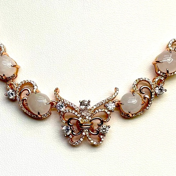 NJD3Handmade PREMIUM WHITE NEPHRITE JADEITE Jade Butterfly...